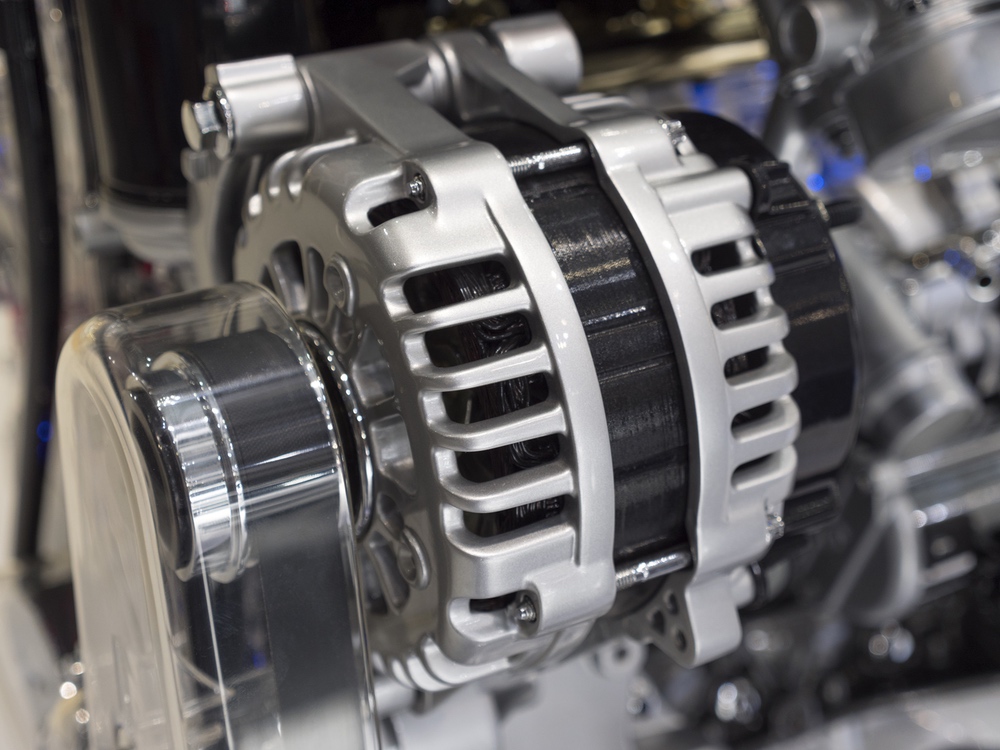 close up detail of tuned car engine utc